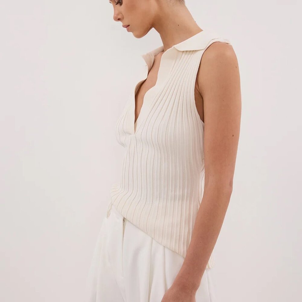 DISSH HAL PLASTER SLEEVELESS KNIT TOP